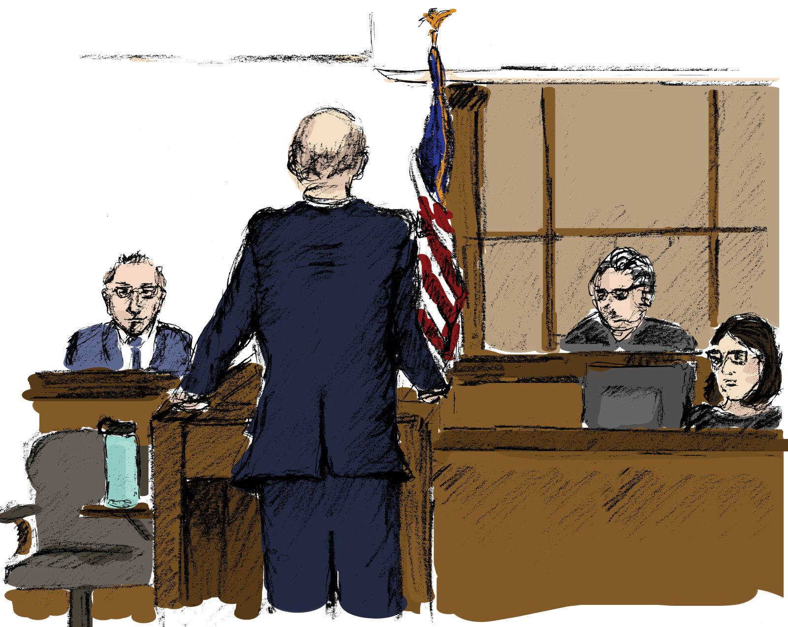 John Podesta takes the stand. Sketch thanks to Shauna Layton